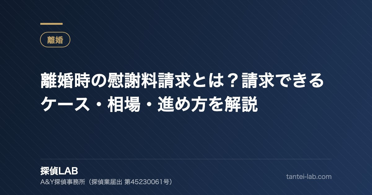 離婚時の慰謝料請求とは?請求できるケース・相場・進め方を解説