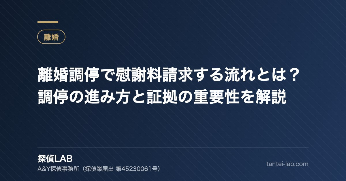 離婚調停で慰謝料請求する流れとは？調停の進み方と証拠の重要性を解説