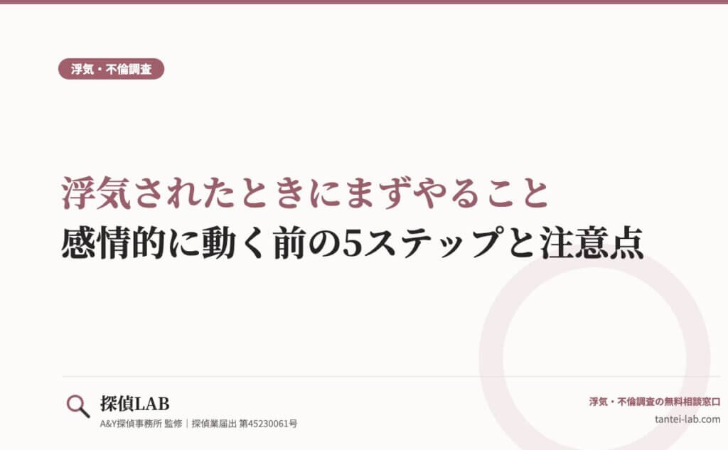 浮気されたときにまずやること｜感情的に動く前の5ステップと注意点